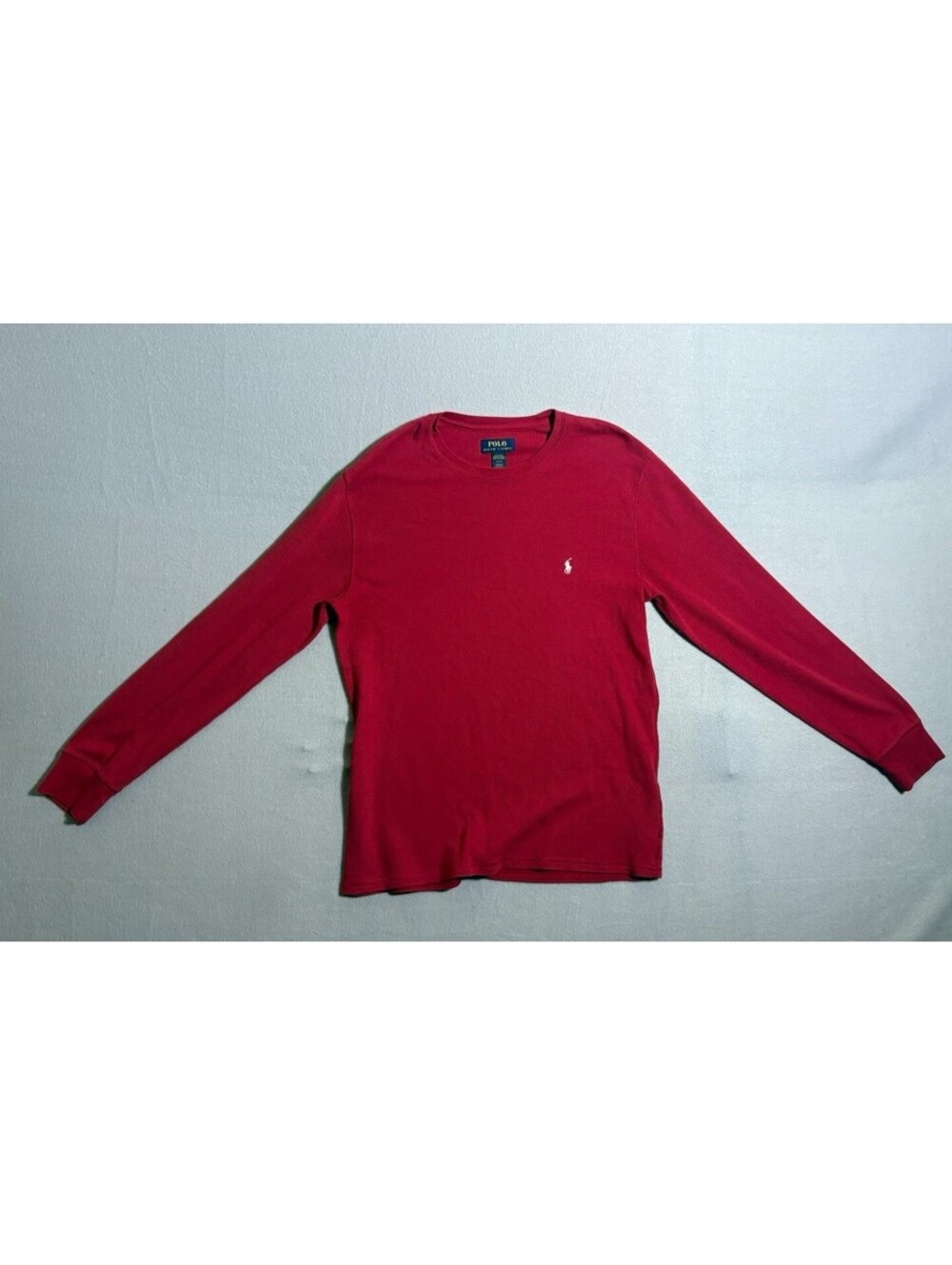 Polo Ralph Lauren Men’s Red Long Sleeve Crew Neck Logo T-Shirt Cotton size large